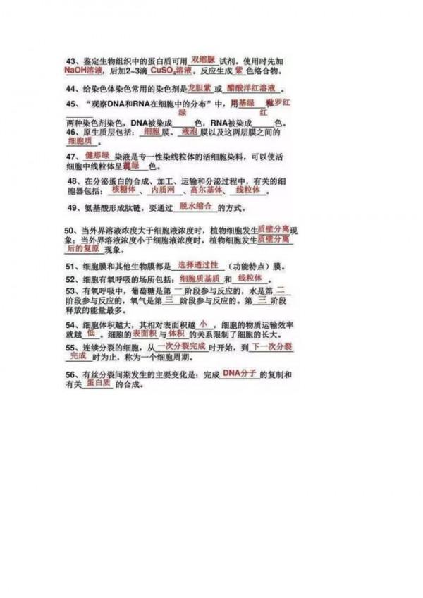 提分實力派！高中生物150個必考重點，這個資料也太好用了