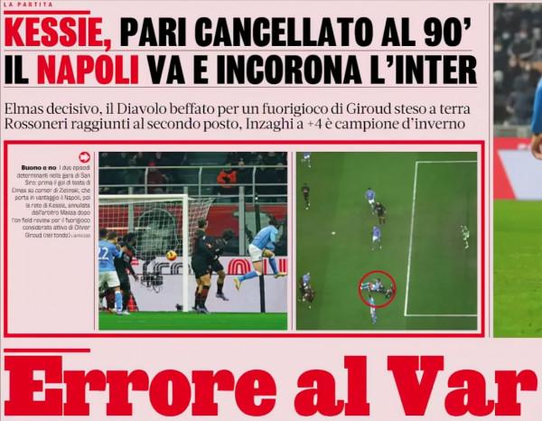 意甲再現爭議判罰！吉魯躺倒在地被判越位，米蘭將帥集體不滿