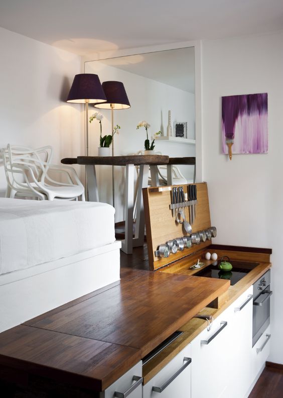 灶臺加個蓋，廚房一秒變清爽，這個我要學回家，掀開還能收納刀具