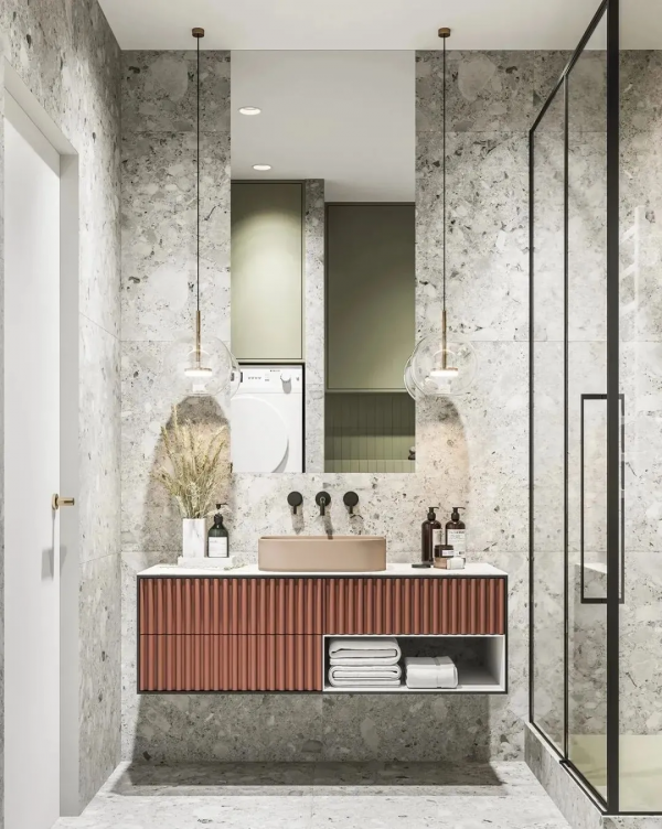 大理石衛生間設計，簡約輕奢