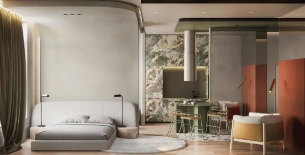 輕奢一居室,色彩與材質的雙重碰撞 輕奢一居室,色彩與材質的雙重碰撞