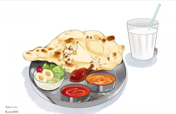 插畫｜藏在美食裡的萌寵，太可愛了