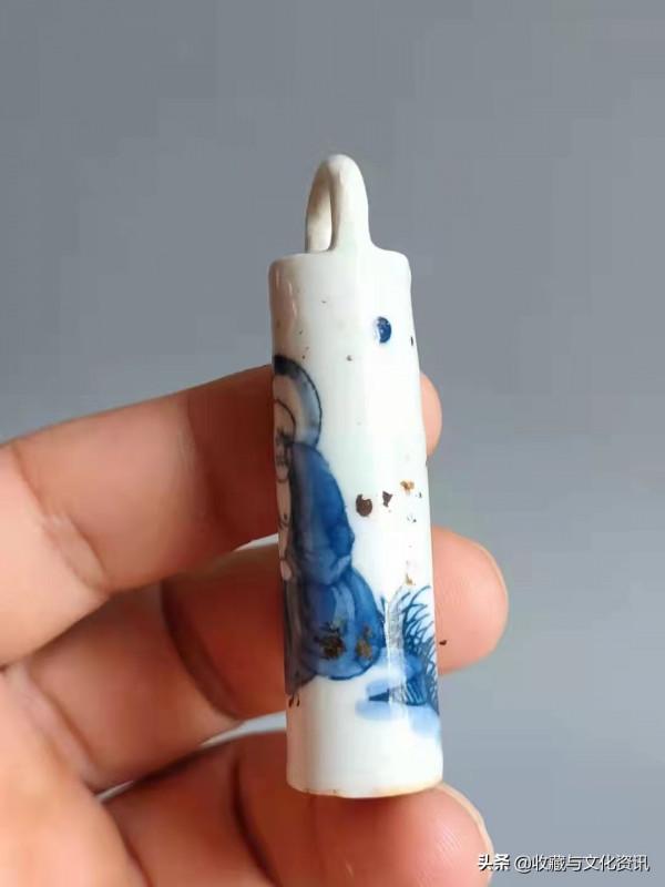 清代青花羅漢翎管鑑賞