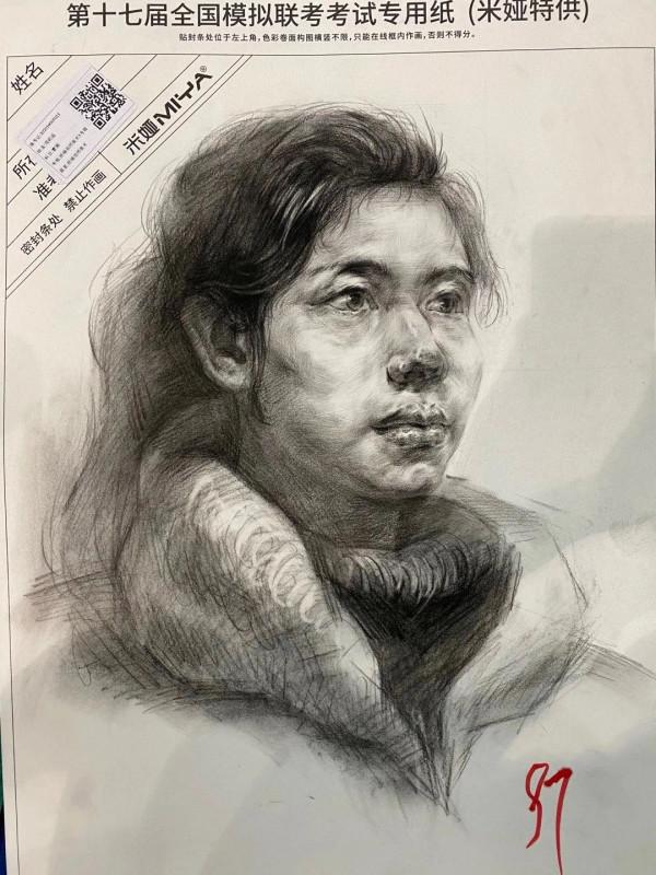 浙江省2021屆一模素描高分卷