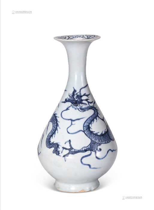 元 青花雲龍紋玉壺春瓶