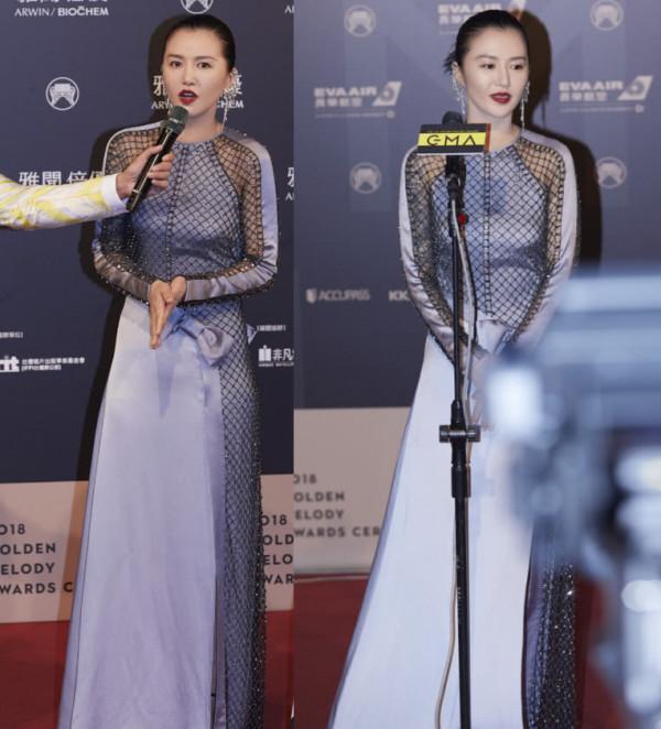 譚維維對自己真狠！渾身都是鋼絲網的裙子也敢穿，不嫌磕得慌嗎？