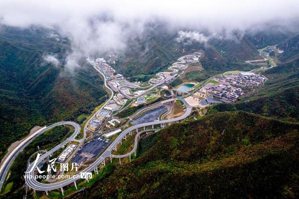 航拍2022北京冬奧會冬殘奧會國家雪車雪橇中心
