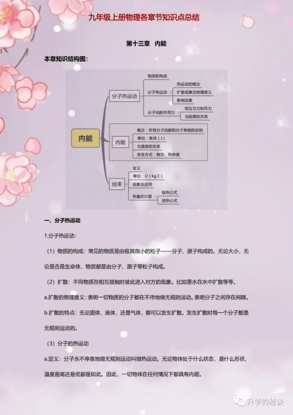 九年級物理上冊各章節知識點總結，考試重難點速記，衝刺滿分必備
