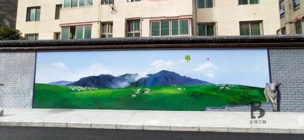 汶川創意街區，3d畫立體畫牆手繪壁畫