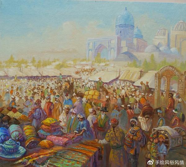 古絲綢之路-哈薩克風俗畫欣賞