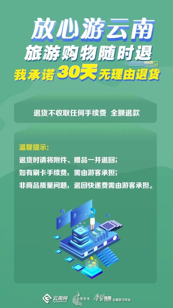 大大方方推薦、理直氣壯賺錢!有一種格局叫,來雲南旅遊購物可“30天無理由退貨” 大大方方推薦、理直氣壯賺錢!有一種格局叫,來雲南旅遊購物可“30天無理由退貨”