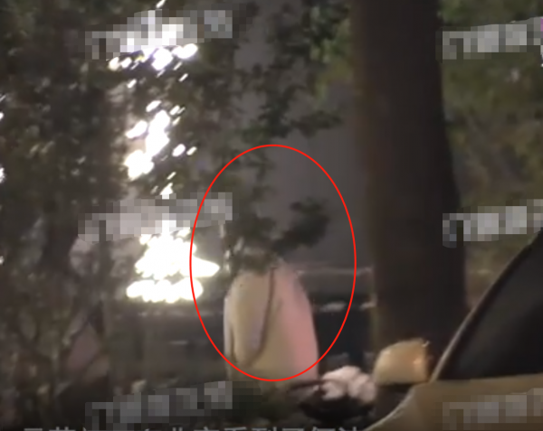 35歲何潔深夜與好友聚餐，穿著厚實側顏精緻，手拿卡通包包超可愛