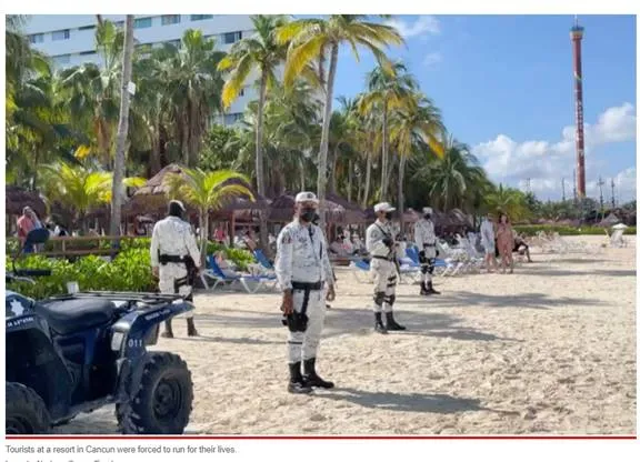 墨西哥坎昆突爆槍擊 5男子衝向海灘狂開槍 人們瘋狂尖叫逃命