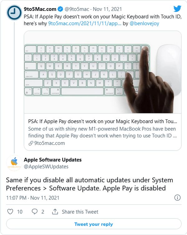 MacBook閉合狀態外接顯示器，帶Touch ID的妙控鍵盤會無法使用Apple Pay