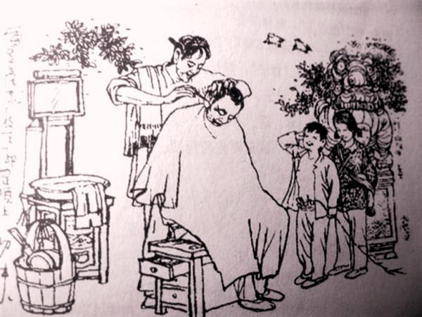 民間故事：剃頭匠去弔喪，見屋中空無一人，他扔下火爐逃過一劫