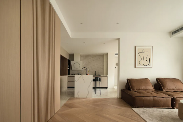 82㎡現代簡約風格新房裝修，入戶花園改造卡座餐廳