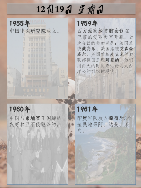 歷史上的今天｜12月19日——星期日