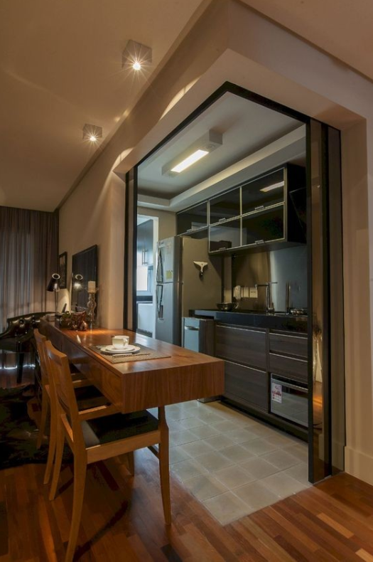 若條件不允許就別硬擠餐桌,做成這樣省地又實用,舒適性同樣不差 若條件不允許就別硬擠餐桌,做成這樣省地又實用,舒適性同樣不差