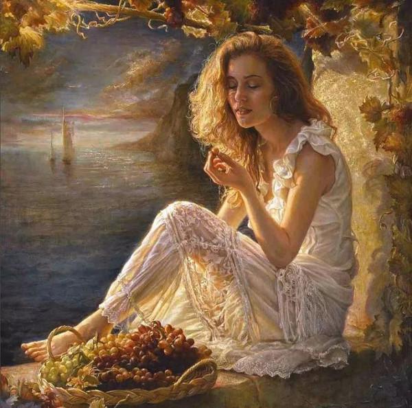 加拿大女畫家海琳的油畫，有種沐浴陽光的暖感