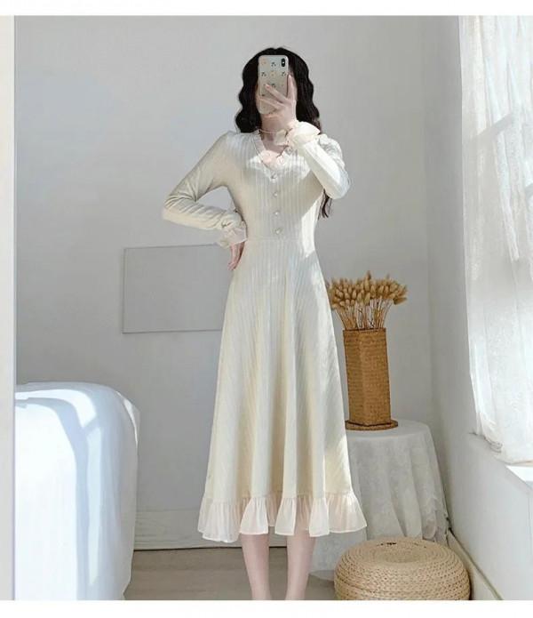 2021秋裝新款復古打底針織裙 2021秋裝新款復古打底針織裙