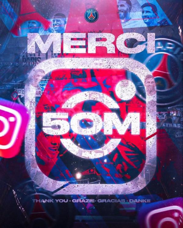 大巴黎慶祝Ins關注量達5000萬，球迷紛紛留言：梅西效應