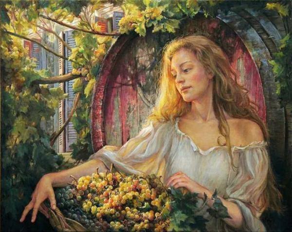 加拿大女畫家海琳的油畫，有種沐浴陽光的暖感