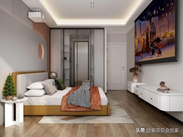 119㎡現代風精緻三房，客廳陽臺打通，太太太大氣了