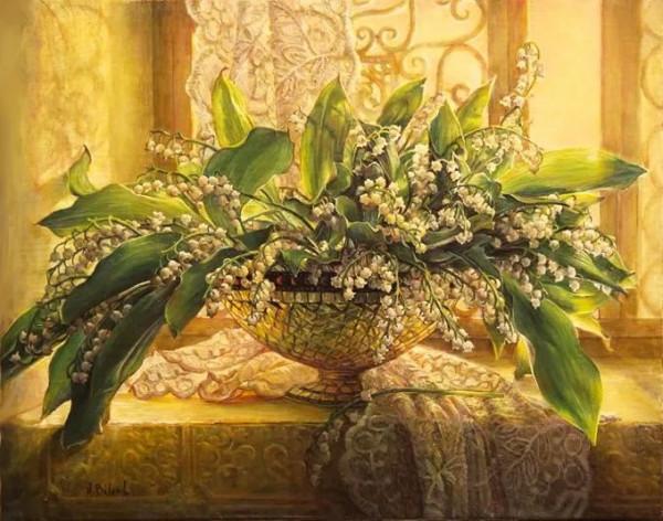 加拿大女畫家海琳的油畫，有種沐浴陽光的暖感