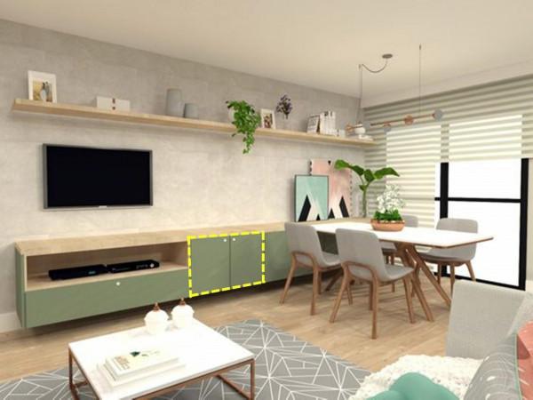 還是這樣省事！電視櫃&OpenCurlyDoubleQuote;做到頭&rdquo;，留一半當餐邊櫃用，簡潔實用