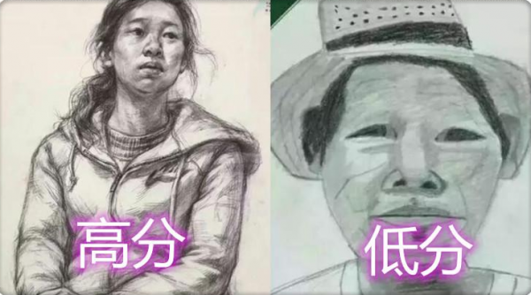 美術生高分卷VS低分卷，差距一目瞭然，原諒我不厚道地笑了