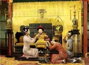 黃中羊“慈禧太后”系列油畫，網友：老佛爺被氣活了