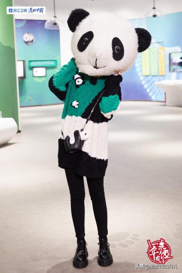 張靚穎穿搭越來越有少女感！綠色與黑色拼接的毛衣，時髦又減齡