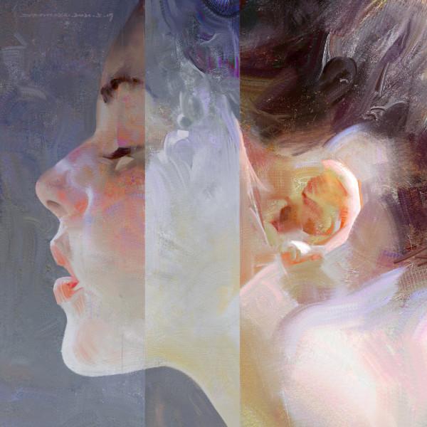 高階油畫質感的插畫作品，筆下的白衣少女太夢幻了