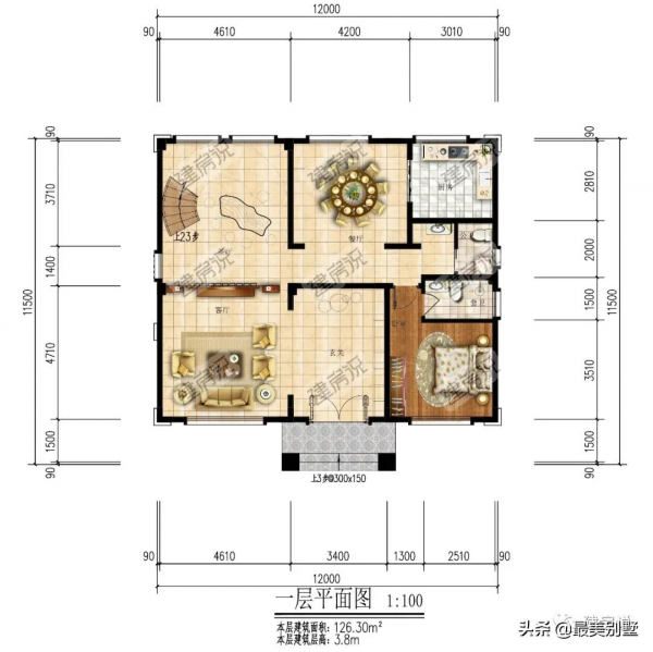 開間12米，佔地126平歐式別墅，這房子我打200分，不怕房主驕傲