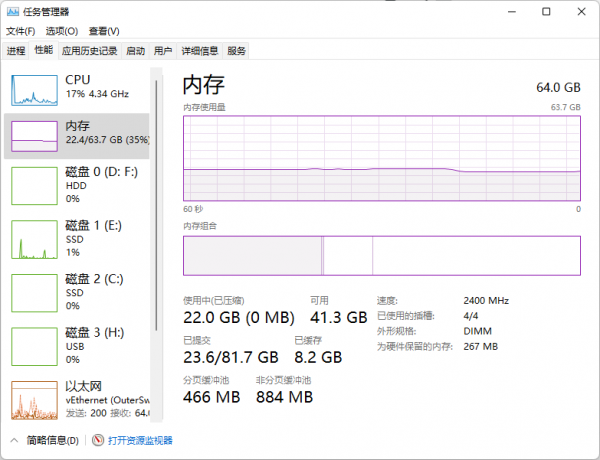 電腦CPU i7-10700 64G記憶體跑起來是個啥感覺