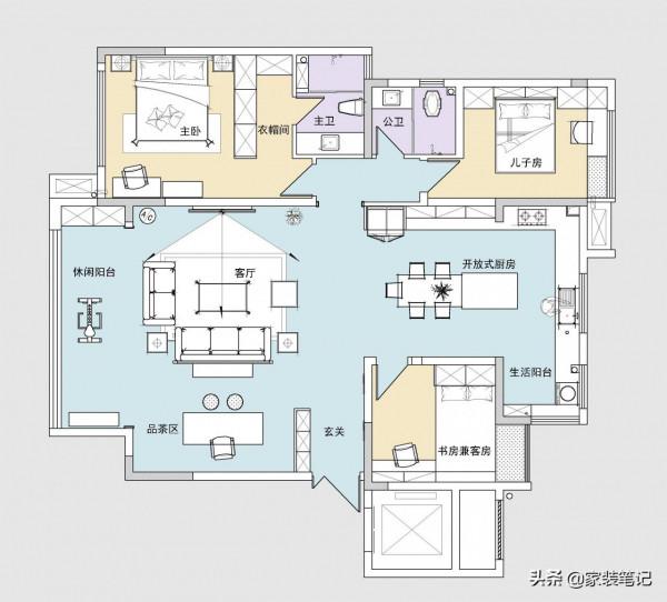 130㎡的家裝簡約美式，簡潔有設計感，整體那叫一個高大上，很美