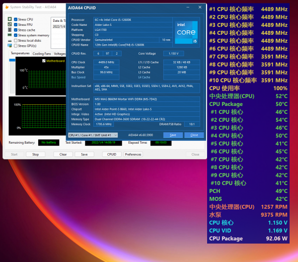 微星B660M MORTAR WIFI DDR4迫擊炮開箱測試，帶動12600K輕輕鬆鬆