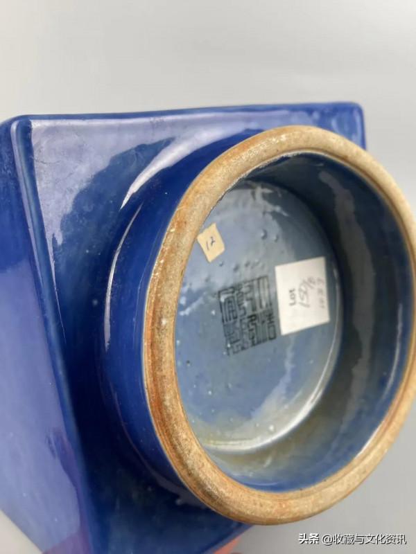 清祭藍釉四方輔首耳瓶鑑賞