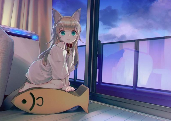 網友收錄繪師創作《擬人貓娘》跳躍的模樣傳神又可愛