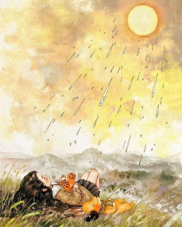 每日插畫｜aeppol的治癒系森林少女日記，休息一會兒再走也沒關係