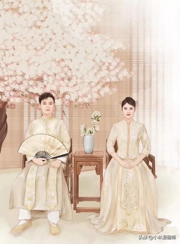 換一換你的微信頭像吧 真人手繪水彩寫實漫畫 相親相愛