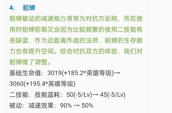 王者榮耀英雄調整，司馬懿傷害降低玉環輔助，貂蟬減速被削引不滿