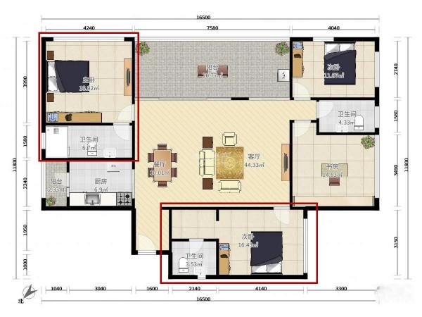 現在流行的“雙主臥”設計，夫妻倆一人一間，高質量睡眠互不打擾