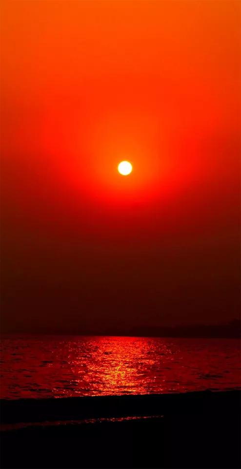 金海岸上吻吻太陽