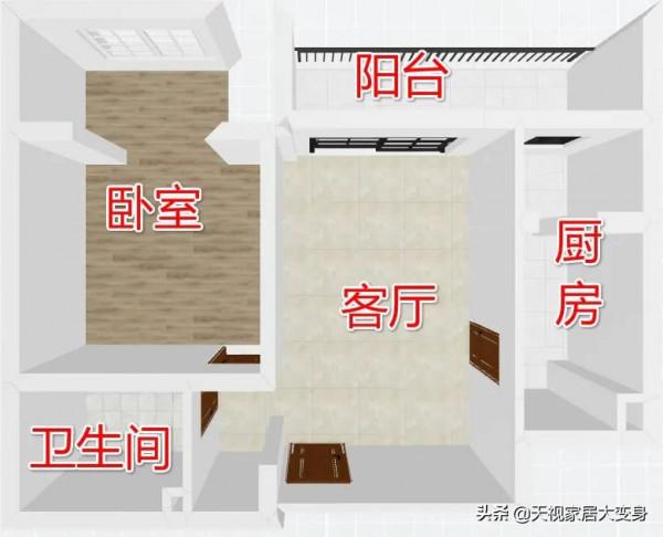 獨居老人換新房，60㎡一室一廳臥室如何擺下兩張床，看圖便知