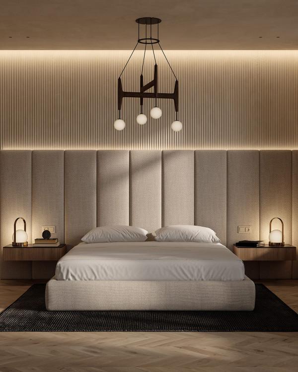 分享一套現代家居設計，奶油色的裝飾和舒適的燈光增添了時尚優雅