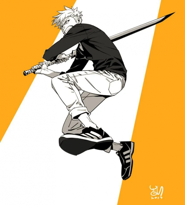 畫熱血漫畫的人設，真酷