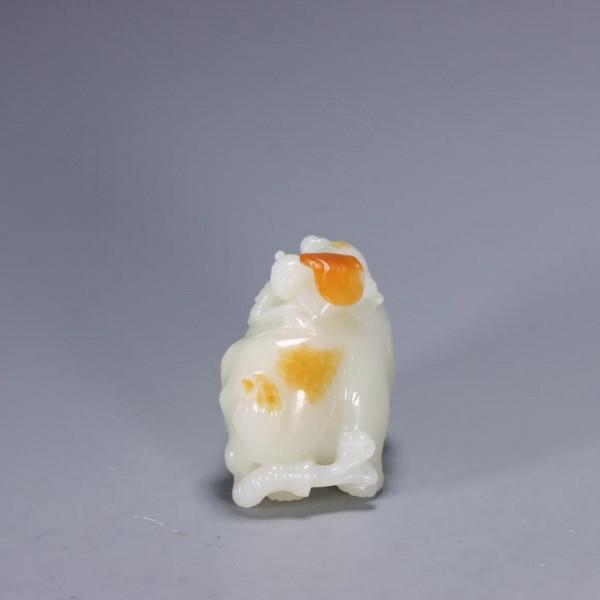 清代：和田玉龍耳鳳鈕雙聯蓋瓶