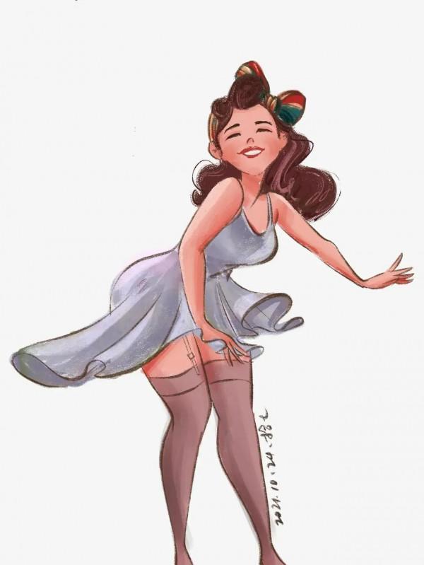 分享好看的穿搭插畫