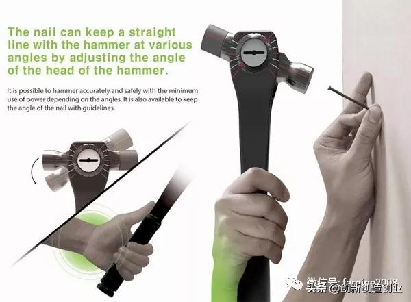 一種可以調整角度的錘子，釘傾斜的釘子更省力
